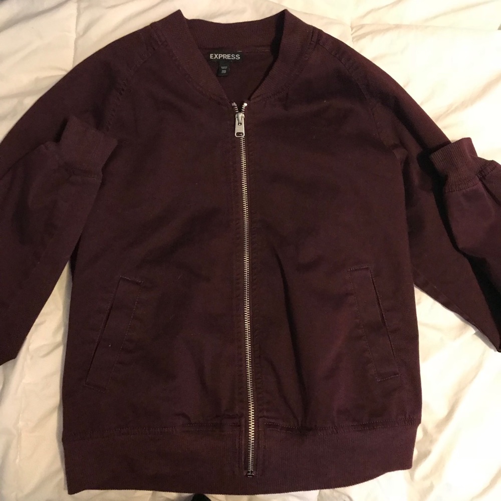 Express bomber jacket dark maroon